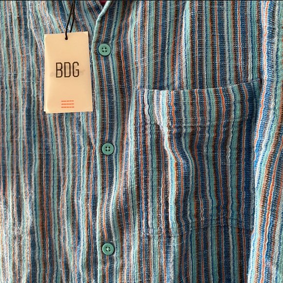 URBAN OUTFITTERS BDG ELI DOBBY STRIPE SHIRT - Picture 2 of 4